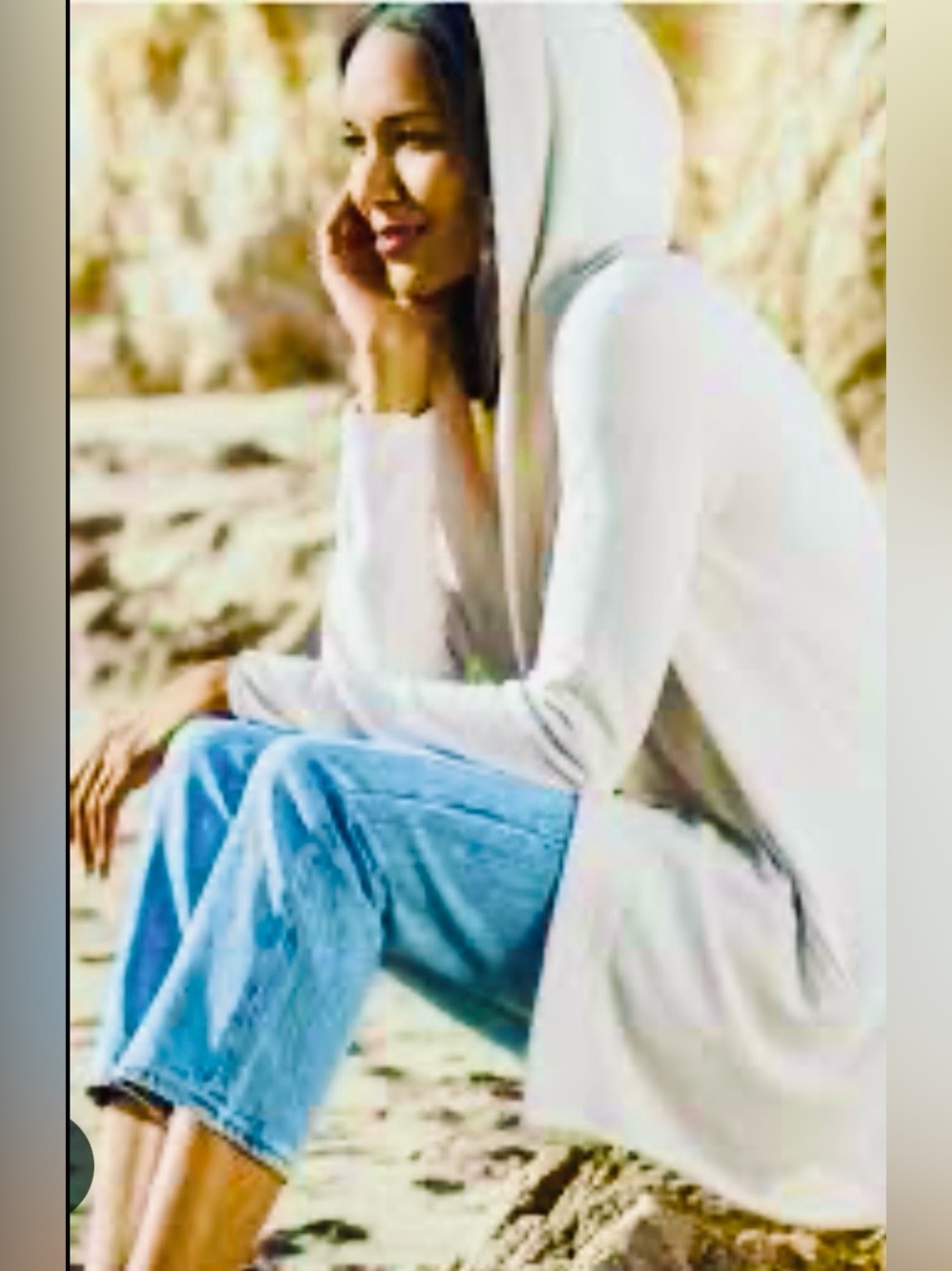BAREFOOT DREAMS CozyChic Ultra Lite Hooded Cardigan Off-White Ridiculously Comfy